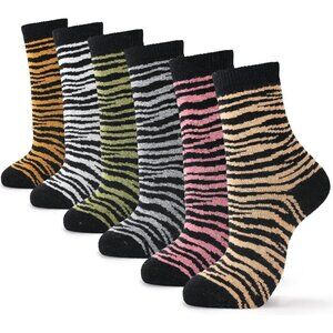 🆕 Women Pink Winter Warm Thick Thermal Ladies Novelty Cozy Crew Socks 6 Pairs